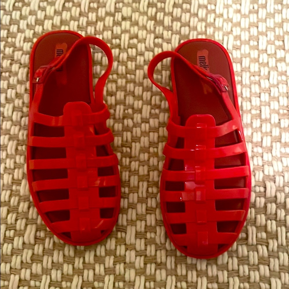 Melissa Red Sandals with Strap and Rounded Toe